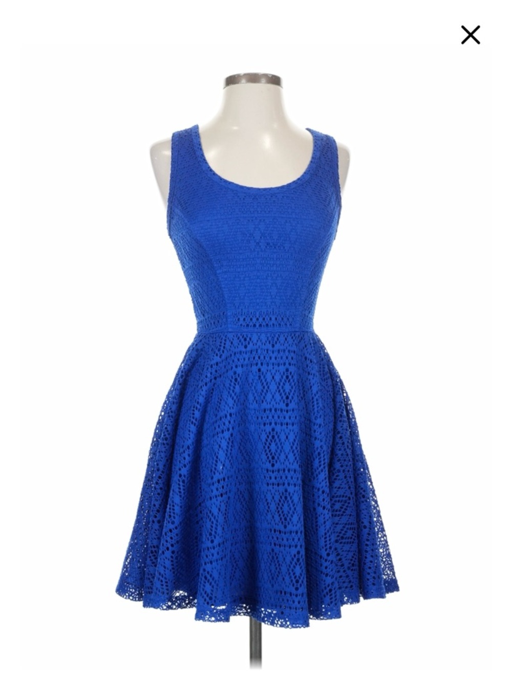 Express Royal Blue Lace Sleeveless Mini Dress